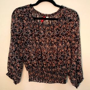 H&M Divided Floral Sheer Blouse